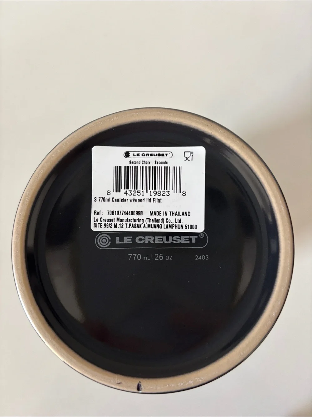 New - Le Creuset Cannister in Flint Oyster 26 oz